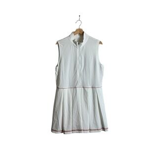 Varley XL White Dalton Pleated Tennis Dress Built In Shorts Preppy Activewear